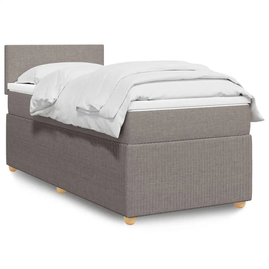 Sommier à lattes de lit avec matelas Taupe 80x200 cm Tissu