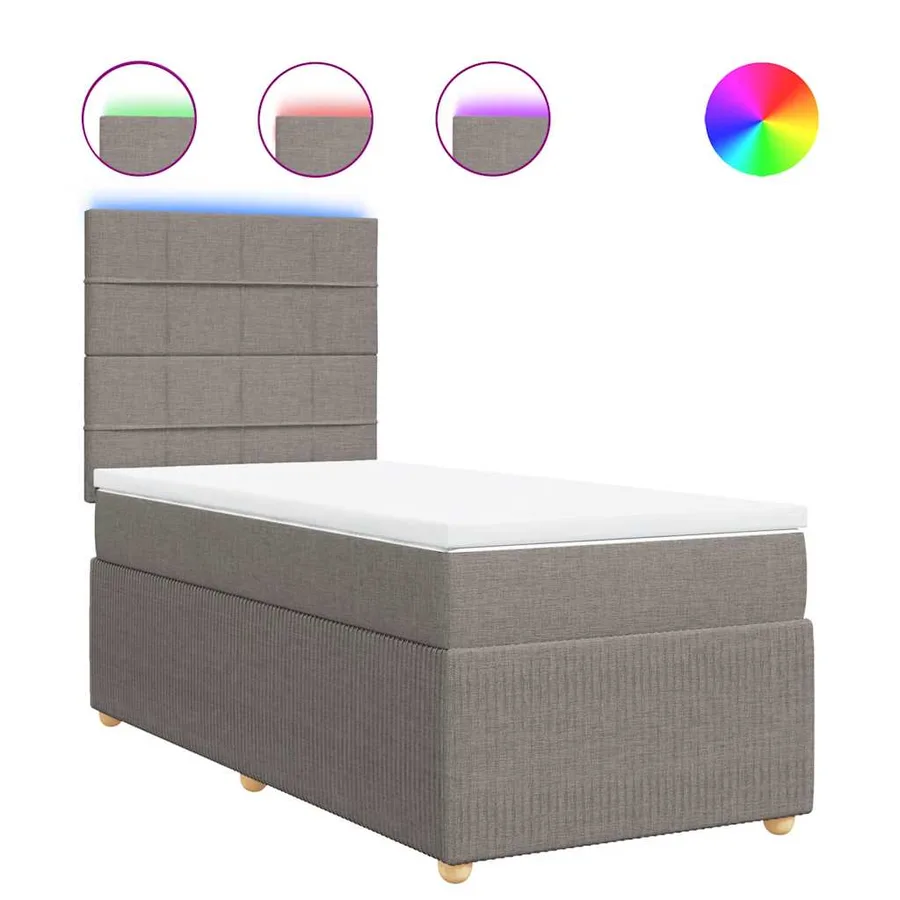 Sommier à lattes de lit avec matelas Taupe 80x200 cm Tissu - 2