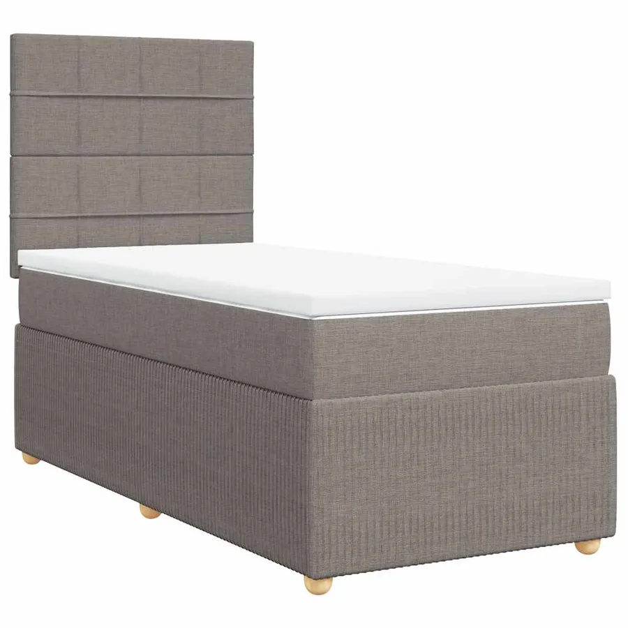 Sommier à lattes de lit avec matelas Taupe 80x200 cm Tissu - 3