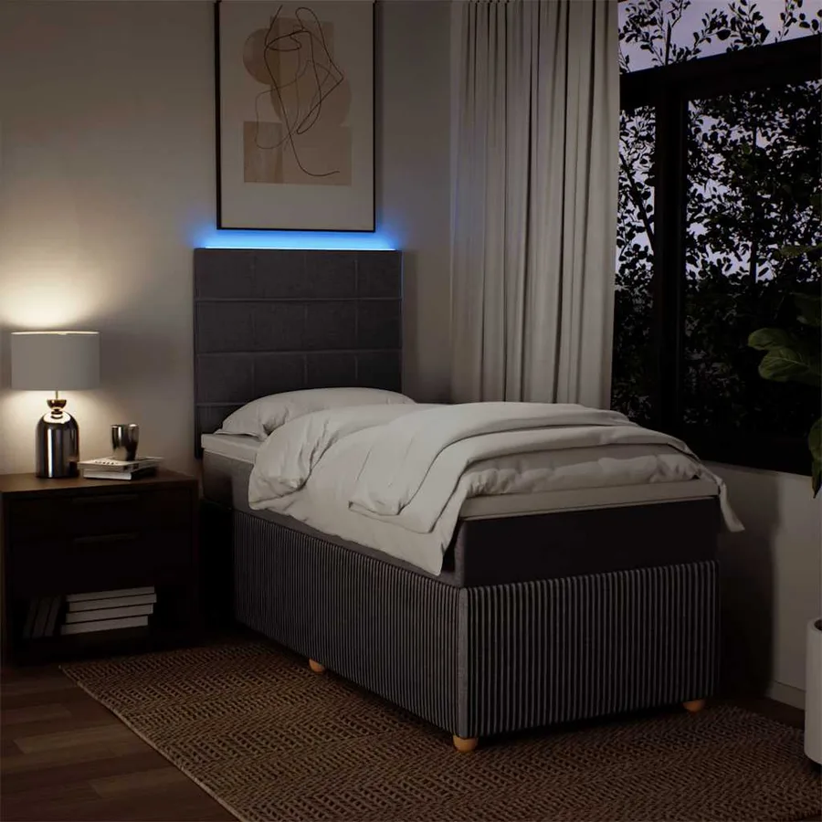 Sommier à lattes de lit avec matelas Taupe 80x200 cm Tissu - 4