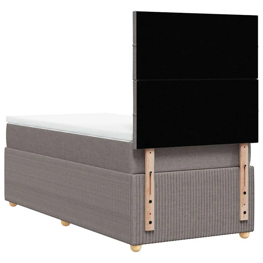 Sommier à lattes de lit avec matelas Taupe 80x200 cm Tissu - 8