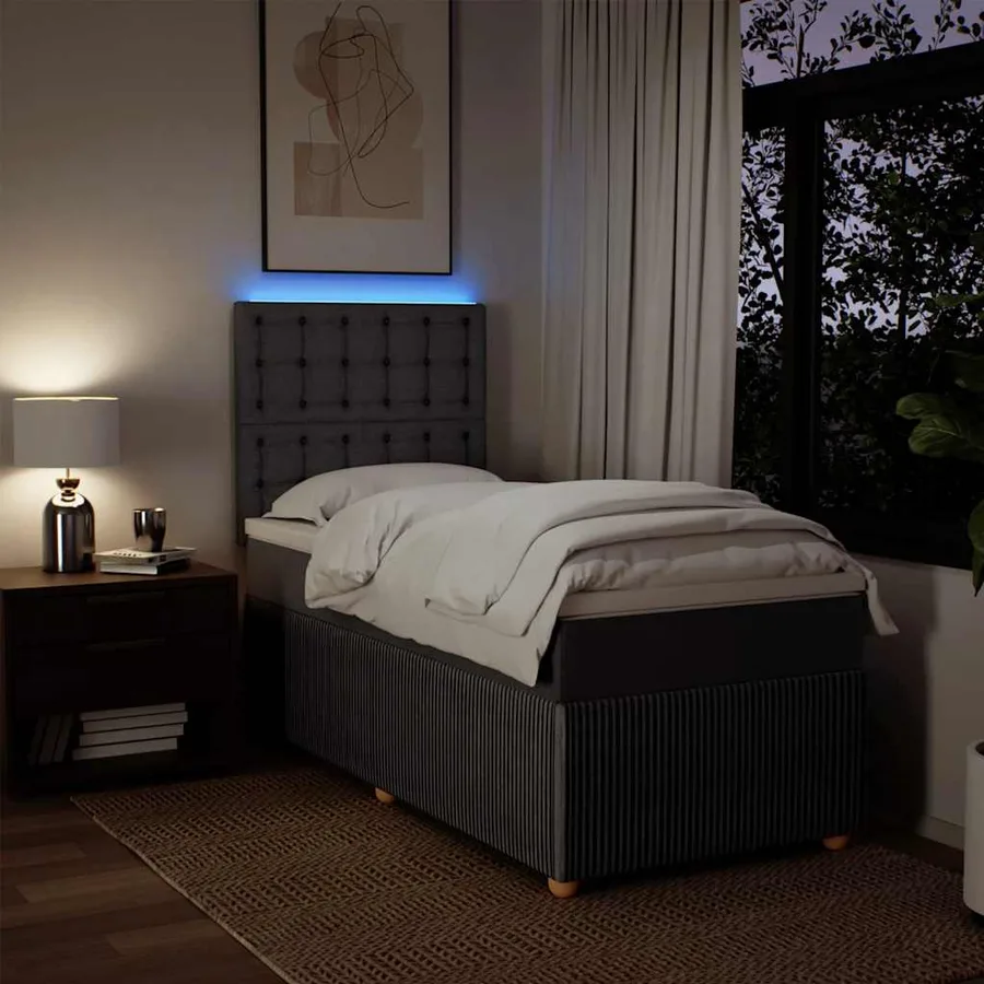 Sommier à lattes de lit avec matelas Taupe 80x200 cm Tissu - 4