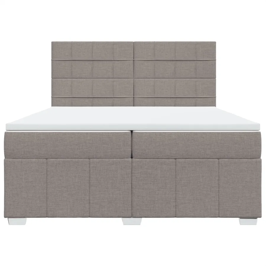 Sommier à lattes de lit avec matelas Taupe 200x200 cm Tissu - 4