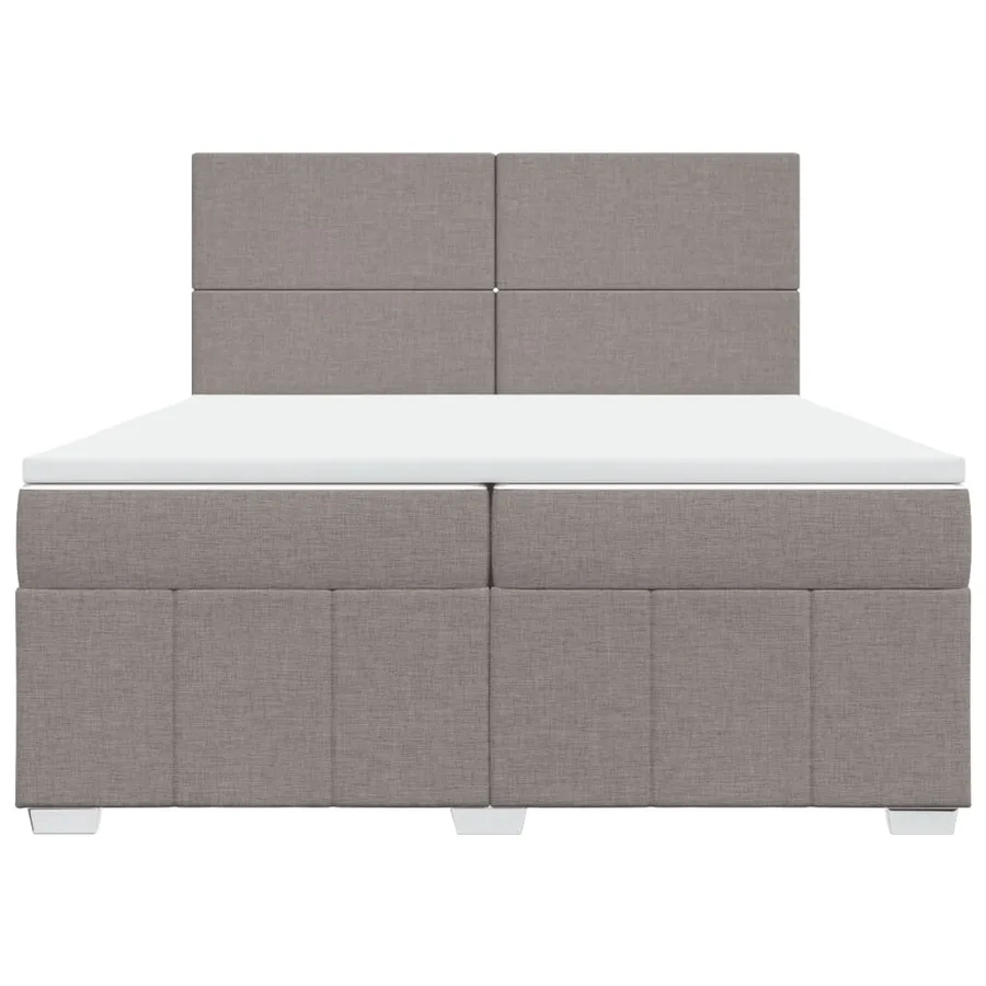 Sommier à lattes de lit avec matelas Taupe 200x200 cm Tissu - 4