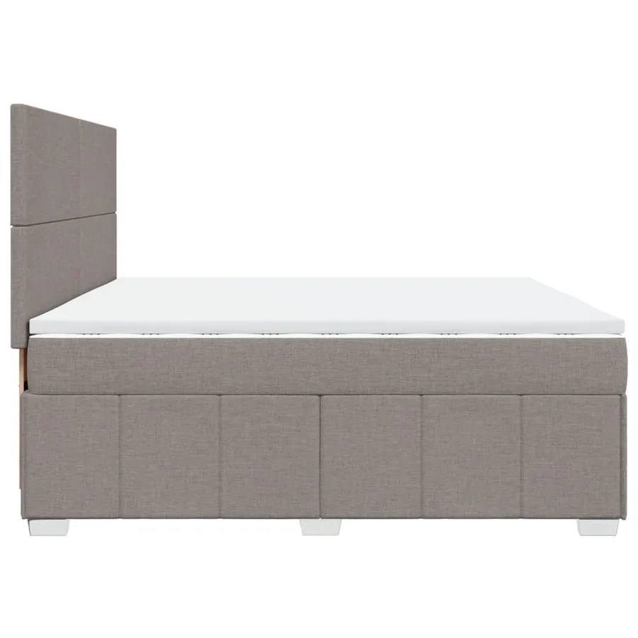 Sommier à lattes de lit avec matelas Taupe 200x200 cm Tissu - 5