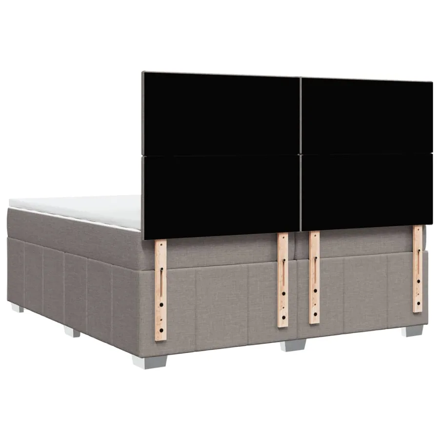 Sommier à lattes de lit avec matelas Taupe 200x200 cm Tissu - 6