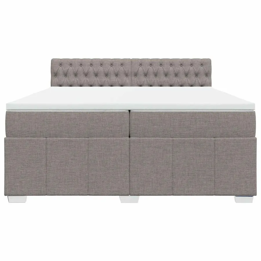 Sommier à lattes de lit avec matelas Taupe 200x200 cm Tissu - 6