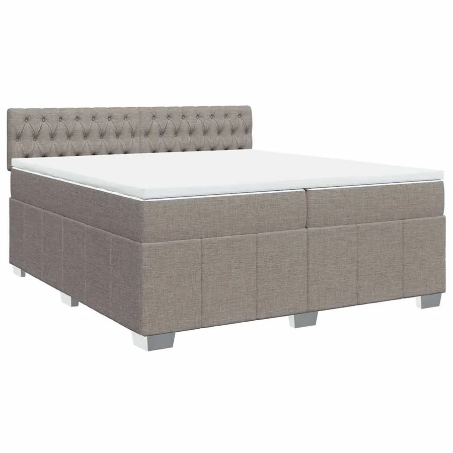 Sommier à lattes de lit avec matelas Taupe 200x200 cm Tissu - 2