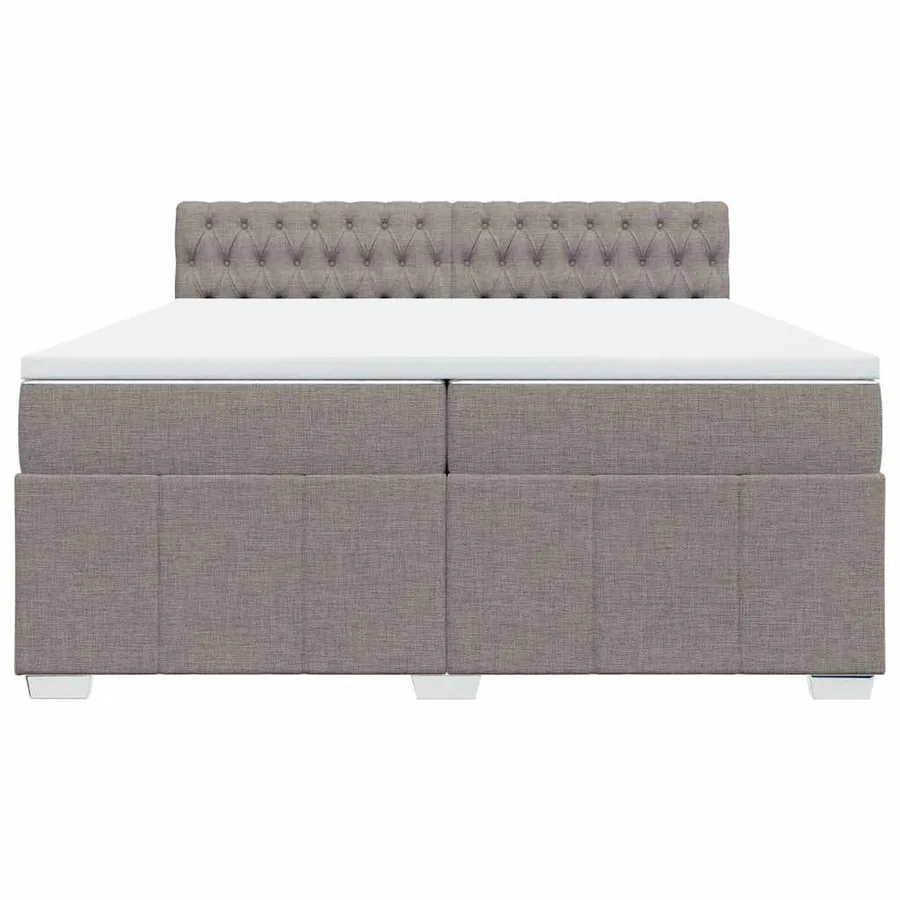 Sommier à lattes de lit avec matelas Taupe 200x200 cm Tissu - 4