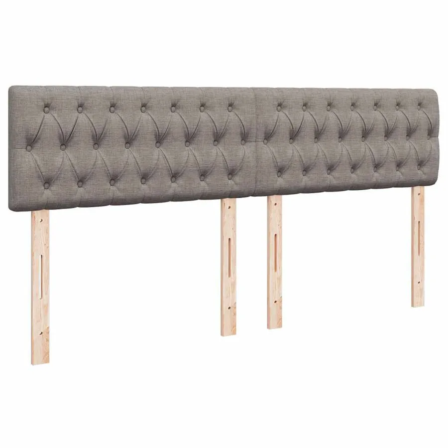 Sommier à lattes de lit avec matelas Taupe 200x200 cm Tissu - 7