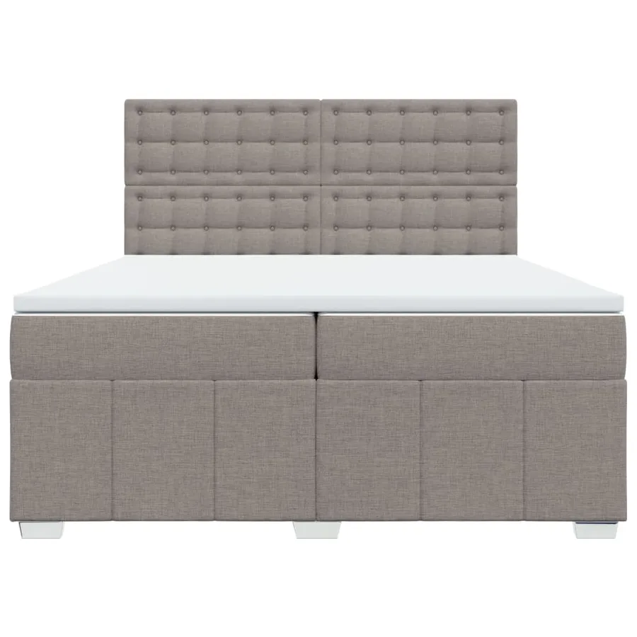 Sommier à lattes de lit avec matelas Taupe 200x200 cm Tissu - 4