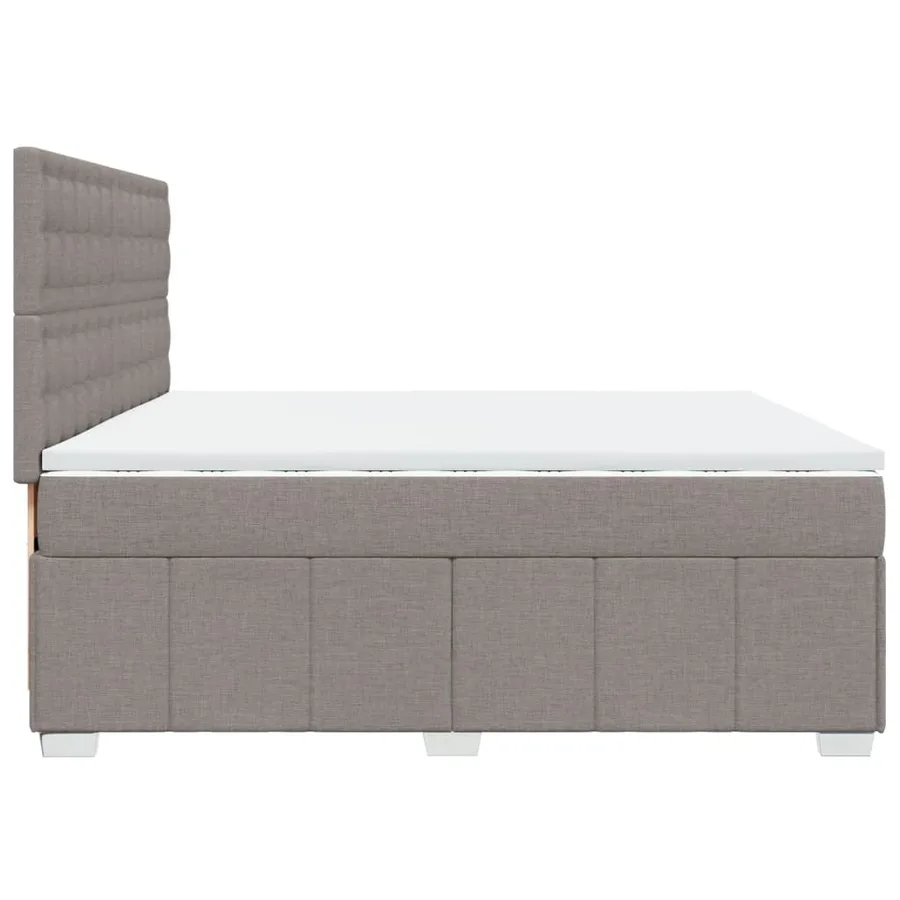 Sommier à lattes de lit avec matelas Taupe 200x200 cm Tissu - 5