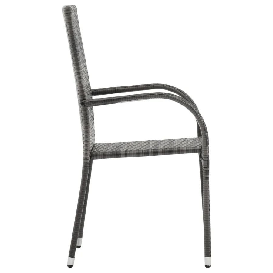 Ensemble à manger de jardin 3 pcs Gris et noir - 4
