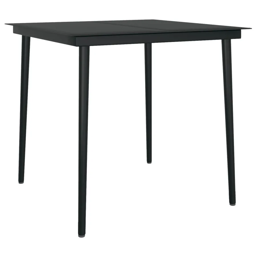 Ensemble à manger de jardin 3 pcs Gris et noir - 5