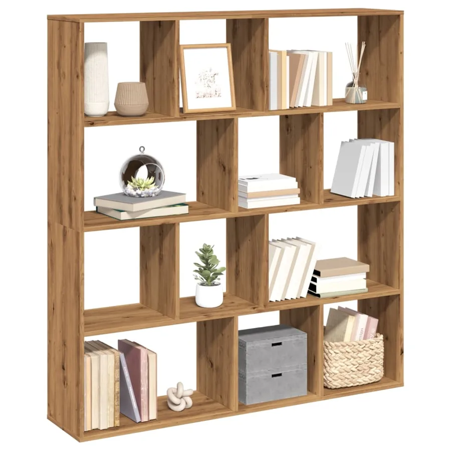 Bibliothèque chêne artisanal 132x29x141,5 cm bois d'ingénierie - 4