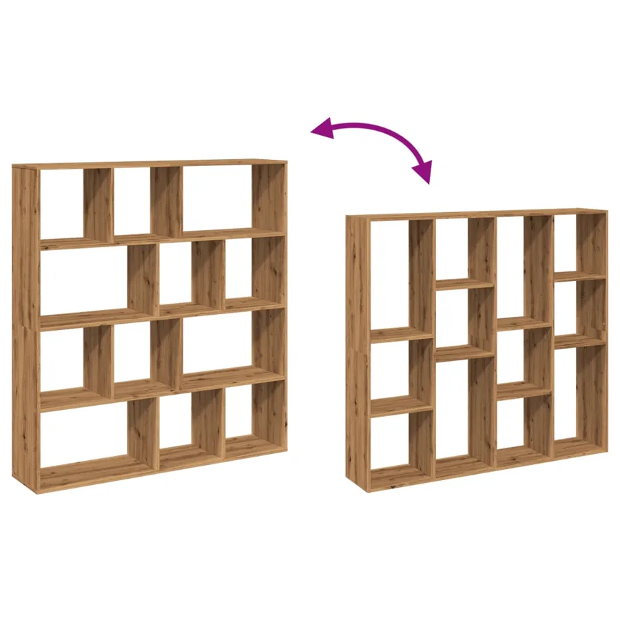 Bibliothèque chêne artisanal 132x29x141,5 cm bois d'ingénierie - 8
