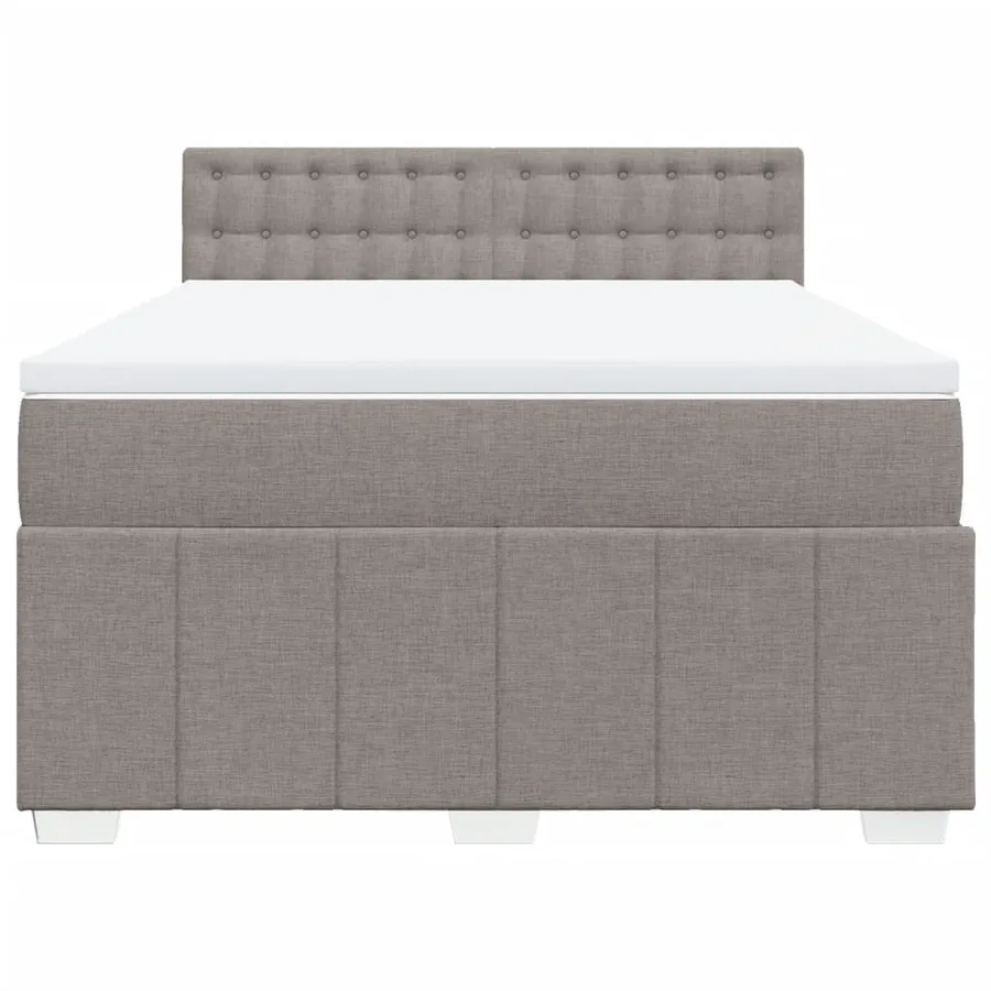 Sommier à lattes de lit avec matelas Taupe 140x190 cm Tissu - 4