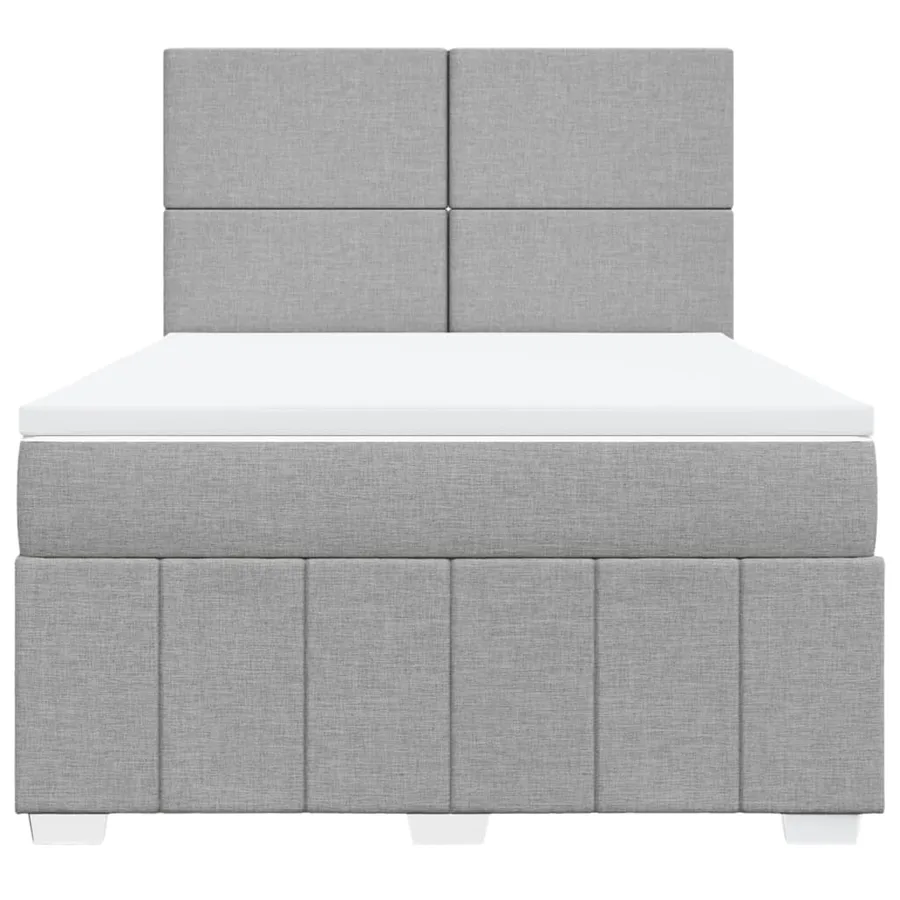 Sommier à lattes de lit avec matelas Gris clair 140x190cm Tissu - 4