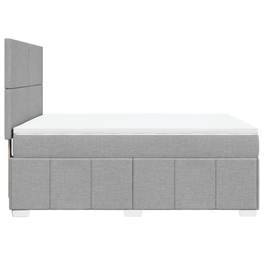 Sommier à lattes de lit avec matelas Gris clair 140x190cm Tissu - 5