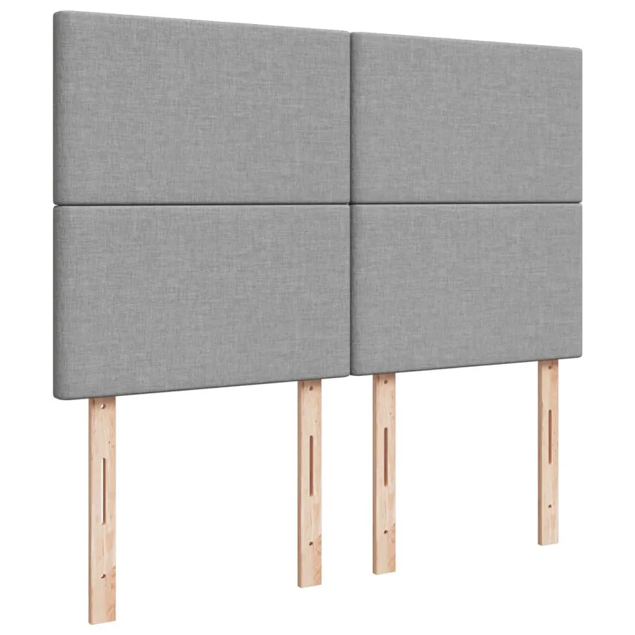 Sommier à lattes de lit avec matelas Gris clair 140x190cm Tissu - 7