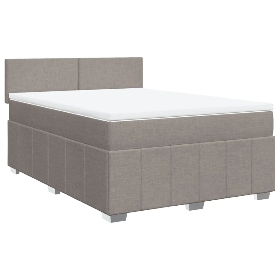 Sommier à lattes de lit avec matelas Taupe 140x190 cm Tissu - 2
