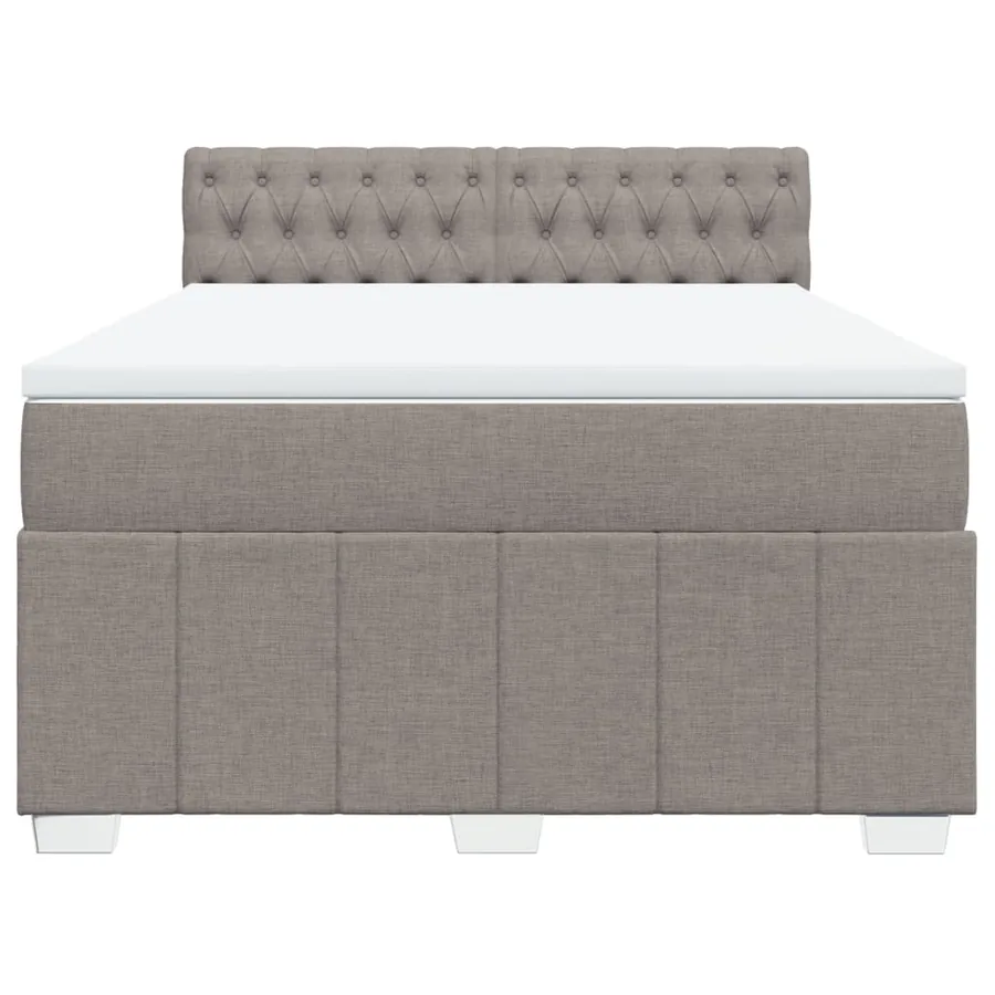 Sommier à lattes de lit avec matelas Taupe 140x190 cm Tissu - 4