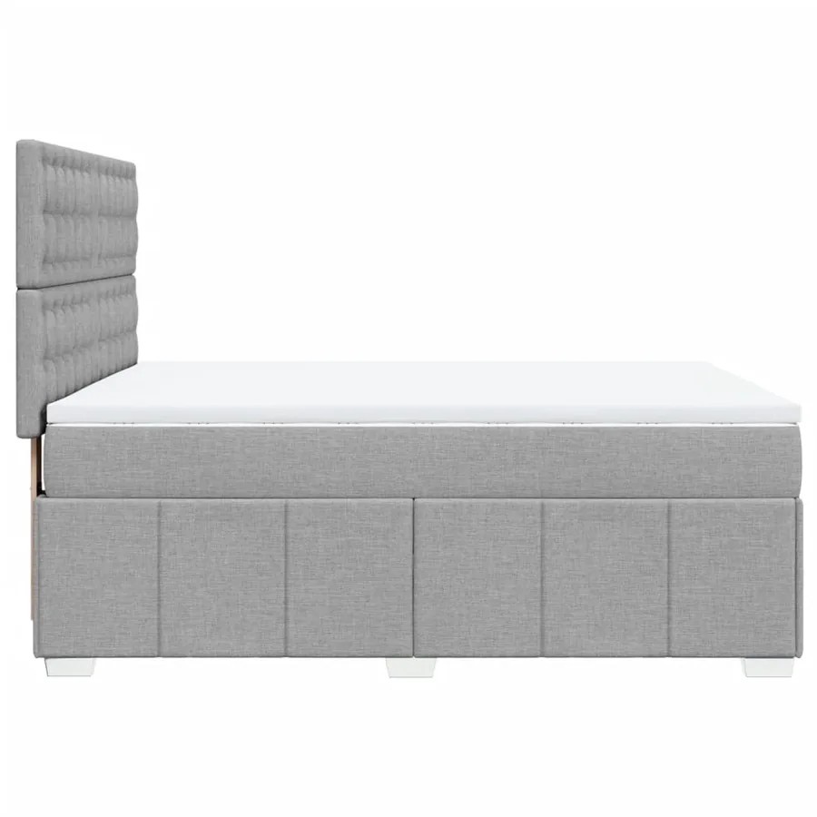 Sommier à lattes de lit avec matelas Gris clair 140x190cm Tissu - 5