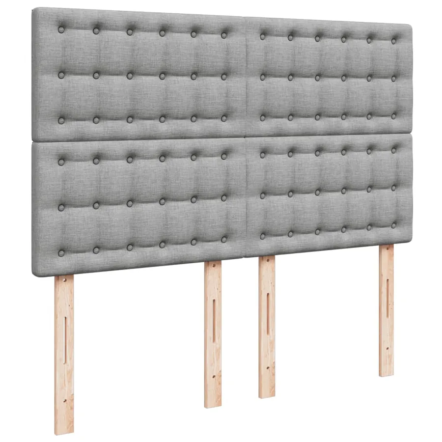 Sommier à lattes de lit avec matelas Gris clair 140x190cm Tissu - 7