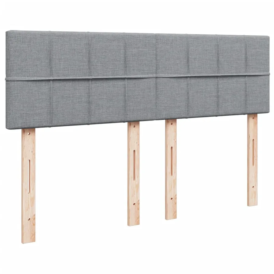 Sommier à lattes de lit avec matelas Gris clair 140x190cm Tissu - 12