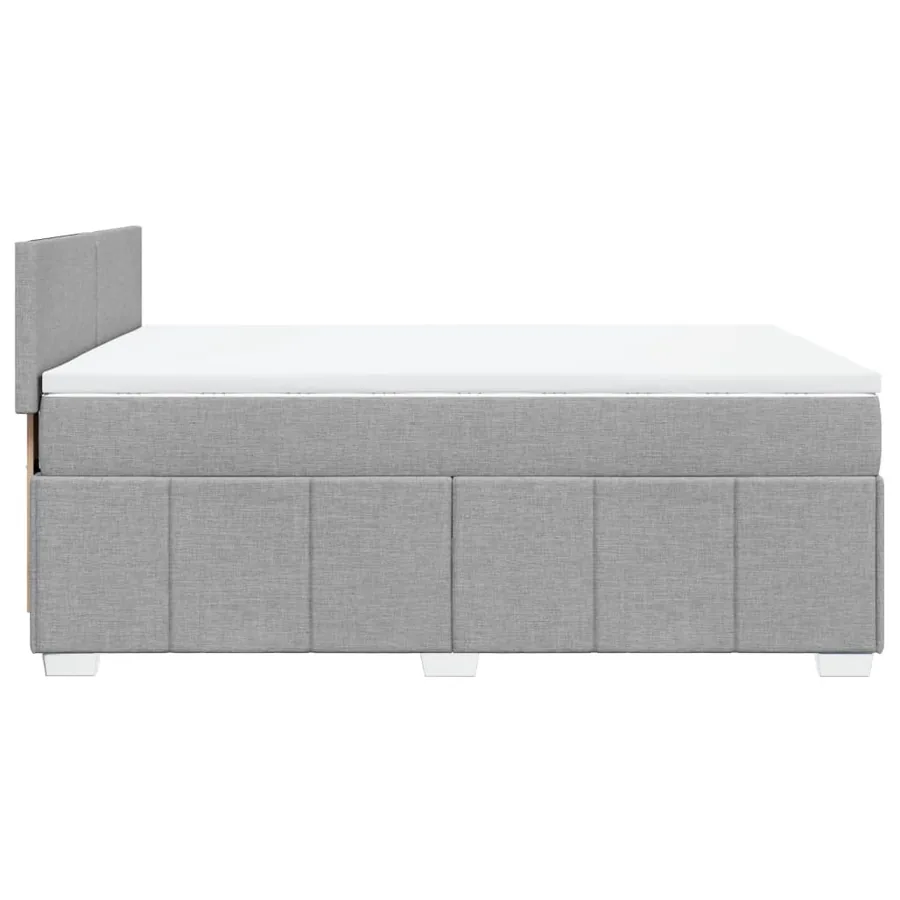 Sommier à lattes de lit avec matelas Gris clair 140x190cm Tissu - 7