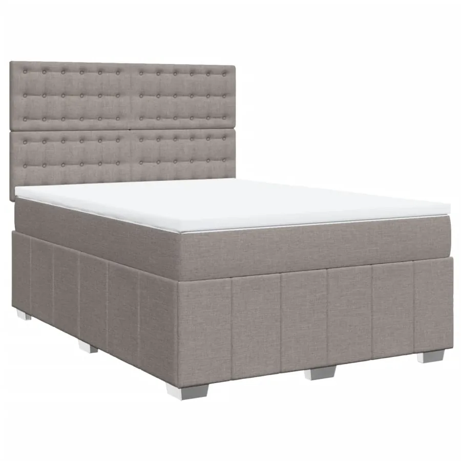 Sommier à lattes de lit avec matelas Taupe 140x190 cm Tissu - 3