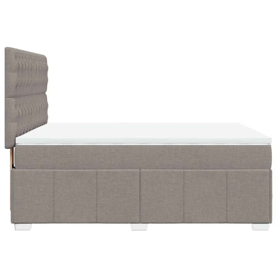 Sommier à lattes de lit avec matelas Taupe 140x190 cm Tissu - 7