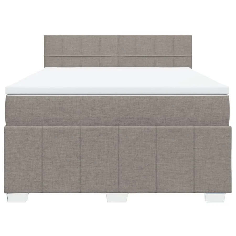 Sommier à lattes de lit avec matelas Taupe 140x200 cm Tissu - 4