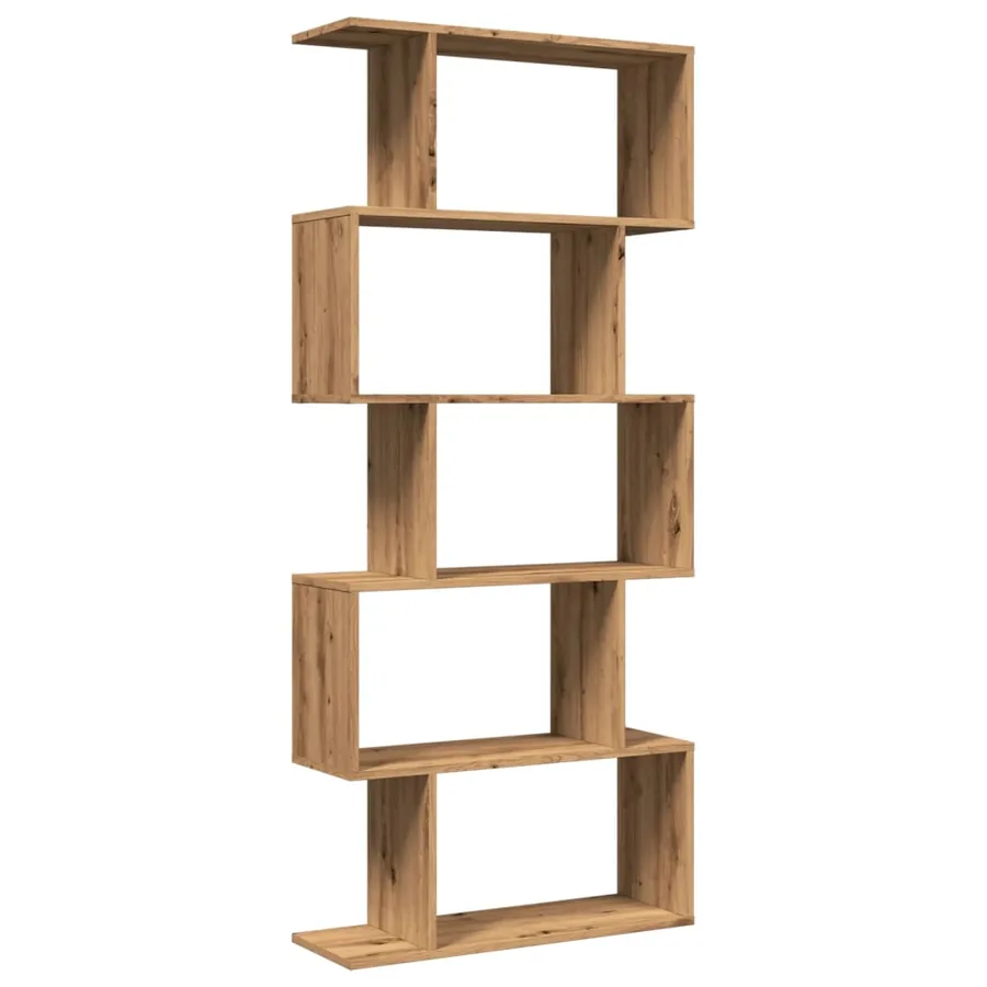 Étagère séparatrice de pièce à 5 niveaux chêne artisanal - 6