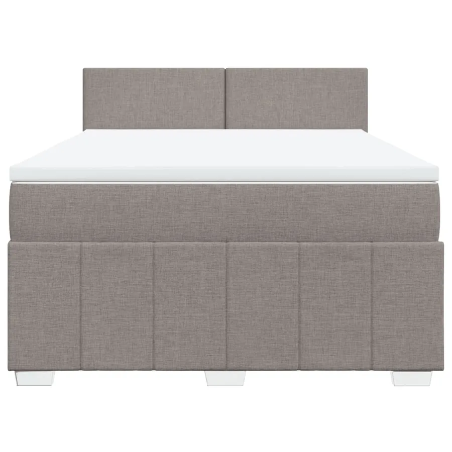 Sommier à lattes de lit avec matelas Taupe 140x200 cm Tissu - 4