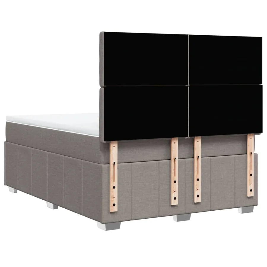 Sommier à lattes de lit avec matelas Taupe 140x200 cm Tissu - 8