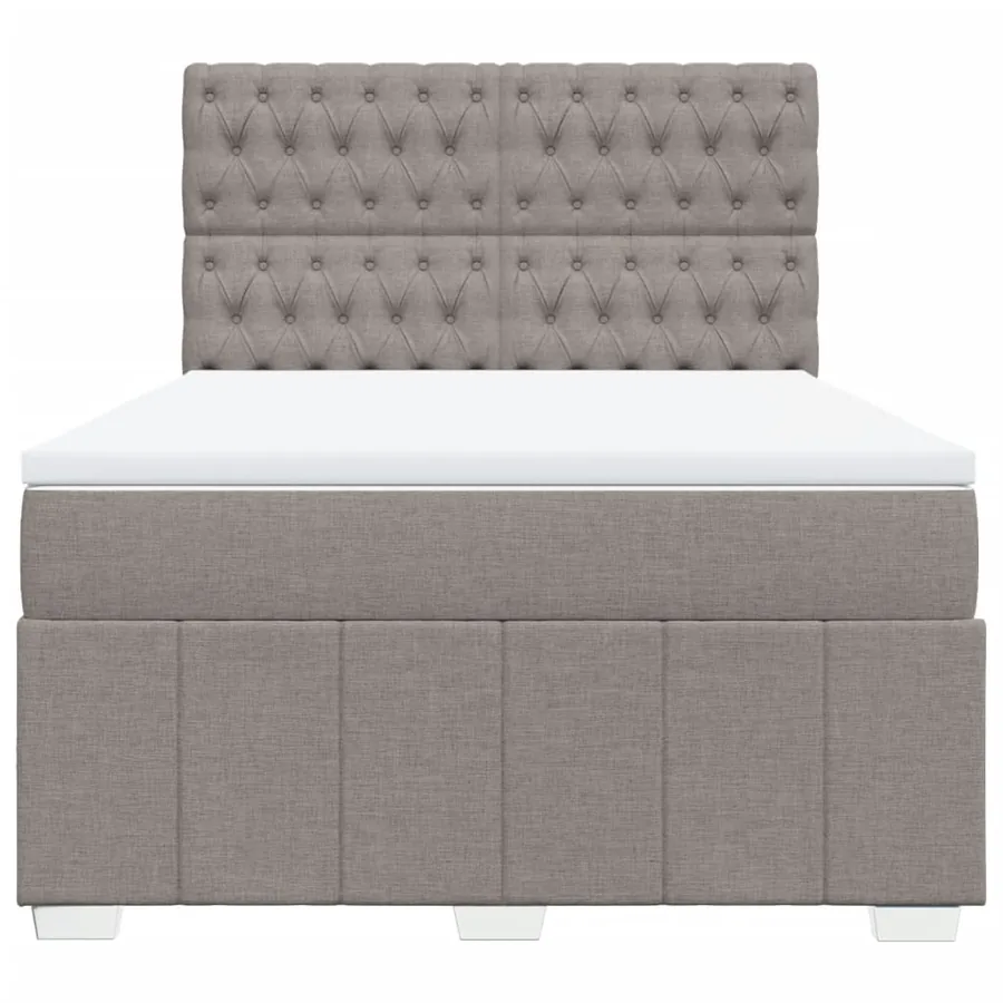 Sommier à lattes de lit avec matelas Taupe 140x200 cm Tissu - 6