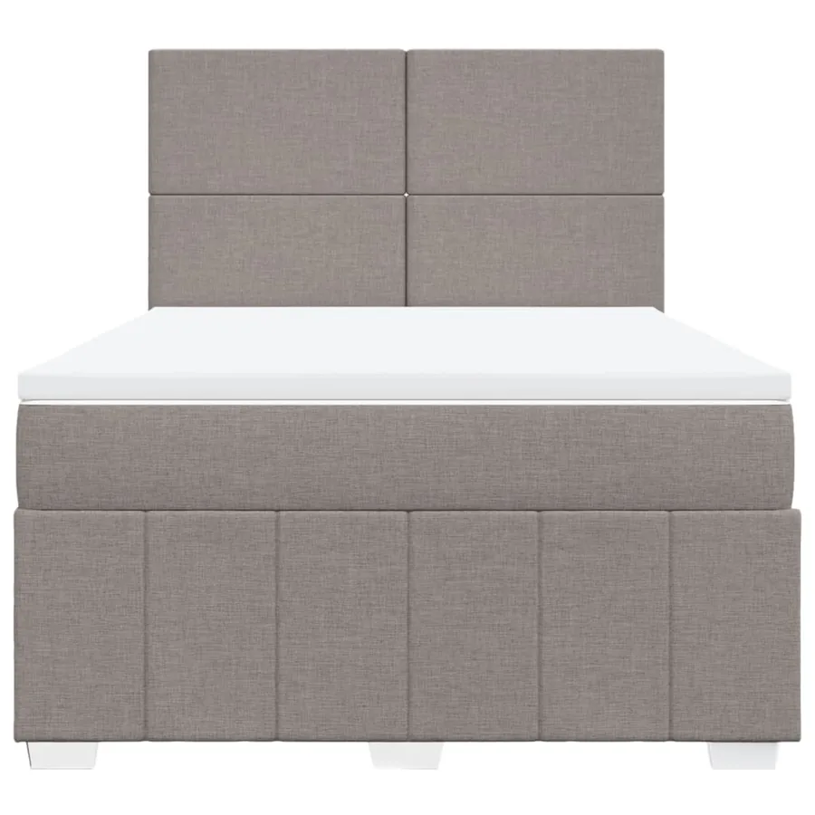 Sommier à lattes de lit avec matelas Taupe 140x200 cm Tissu - 6