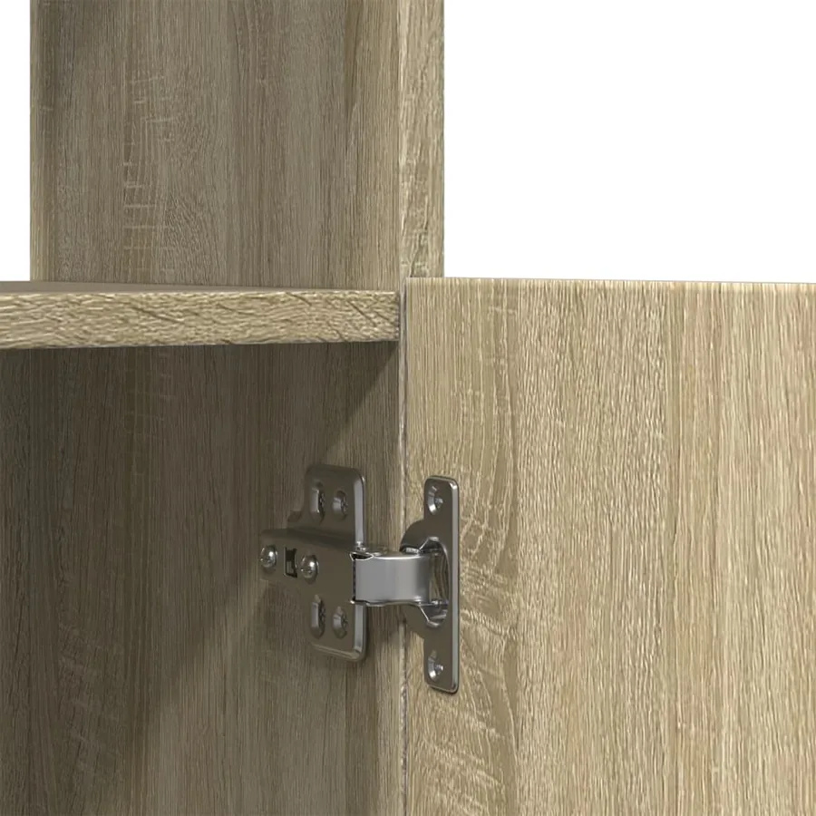 Buffet haut chêne sonoma 92x33x140 cm bois d'ingénierie - 10
