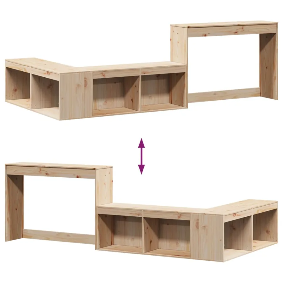 Table de chevet avec bureau 232 x 122 x 75 cm Bois de pin massif - 7