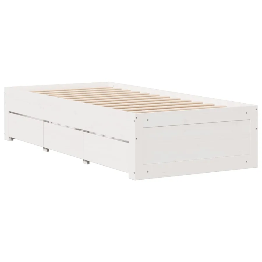 Cadre de lit sans matelas avec tiroirs 90x200 cm bois de pin - 3