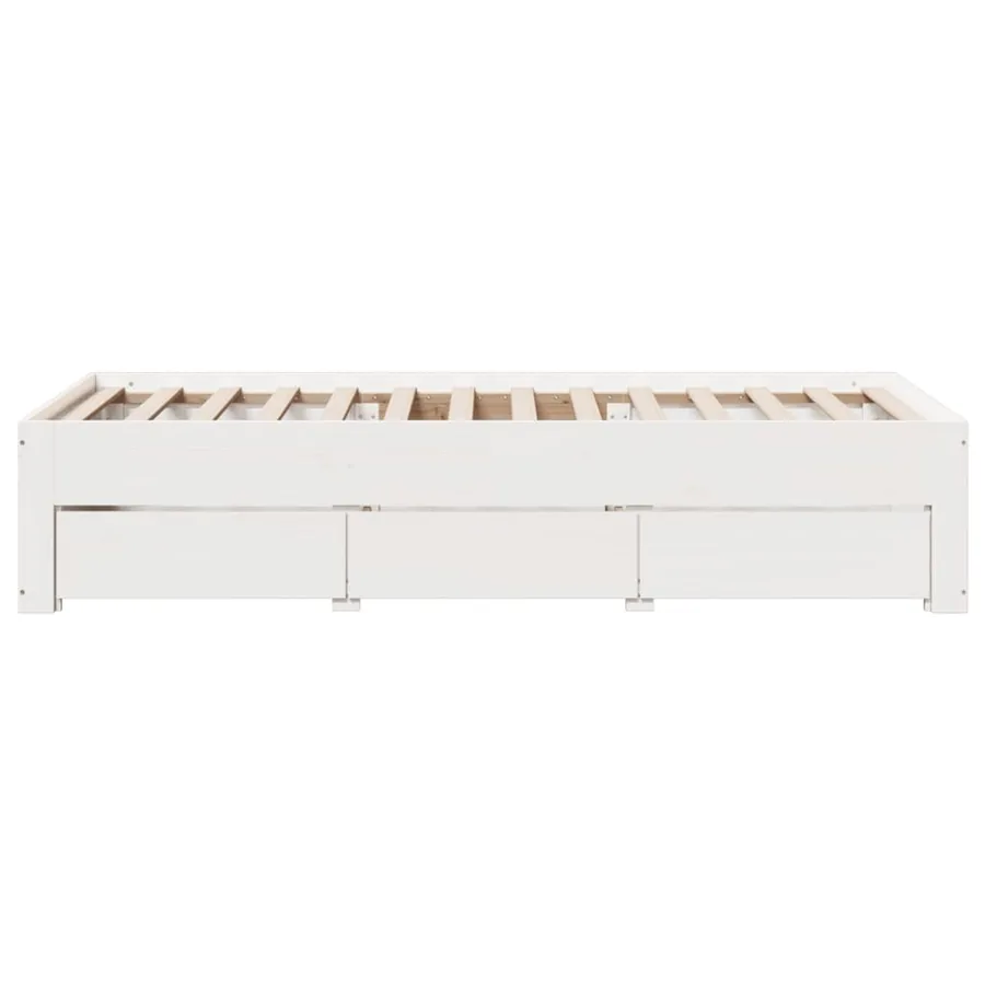 Cadre de lit sans matelas avec tiroirs 90x200 cm bois de pin - 5