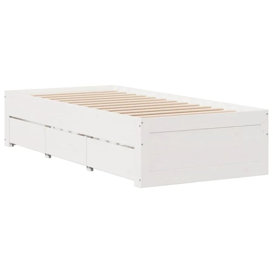 Cadre de lit sans matelas avec tiroirs 90x200 cm bois de pin - 6