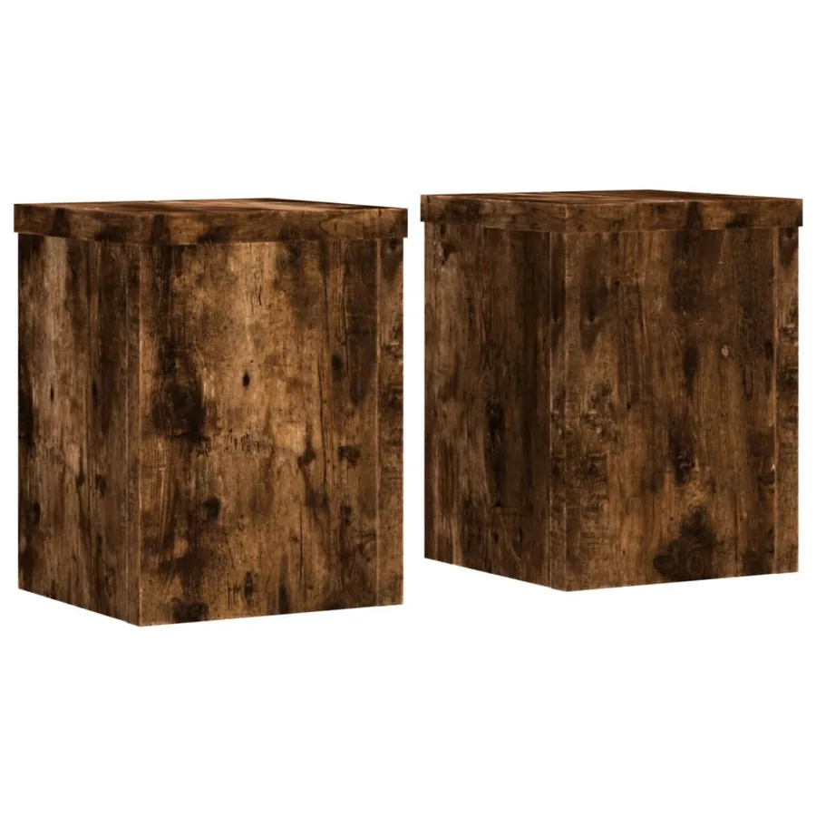 Supports pour plantes 2 pcs chêne fumé bois d'ingénierie - 2
