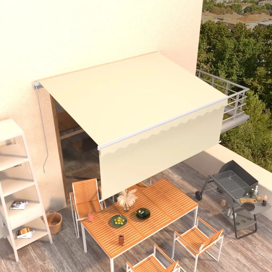 Manual Retractable Awning with Blind 3.5x2.5 m Cream