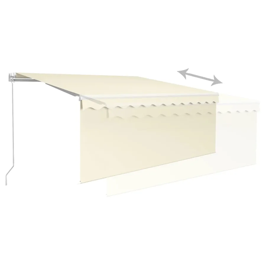 Manual Retractable Awning with Blind 3.5x2.5 m Cream - 6
