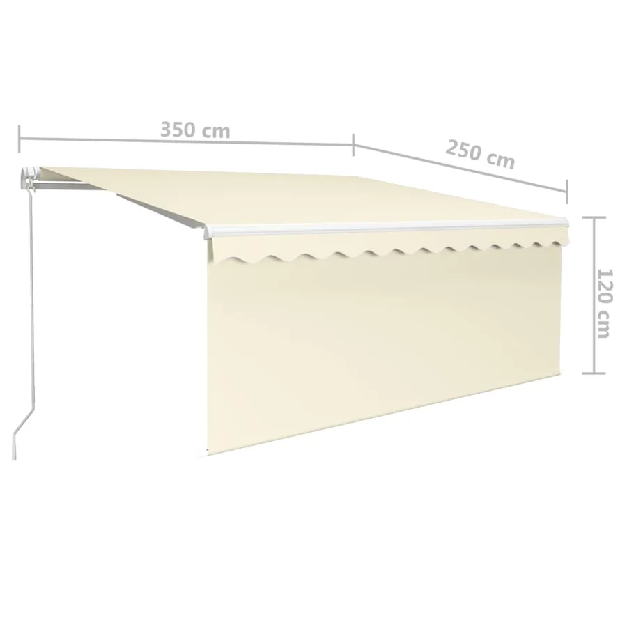 Manual Retractable Awning with Blind 3.5x2.5 m Cream - 7