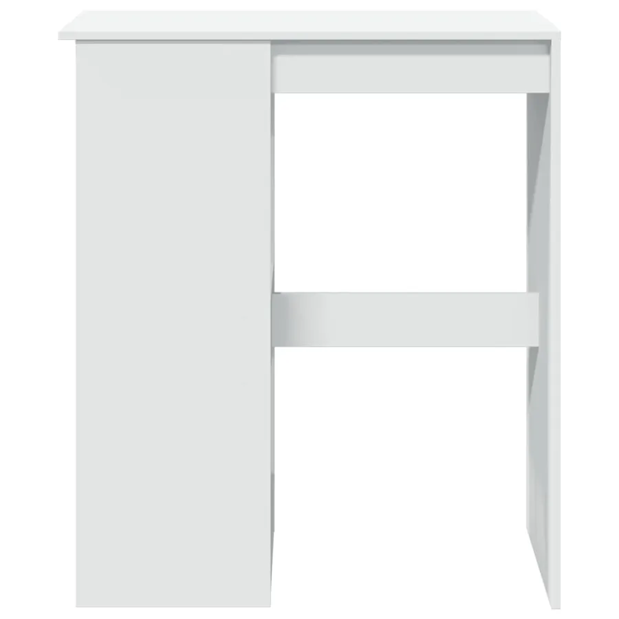 Table de bar avec étagères blanc bois d'ingénierie - 4