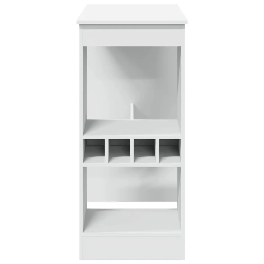 Table de bar avec étagères blanc bois d'ingénierie - 5