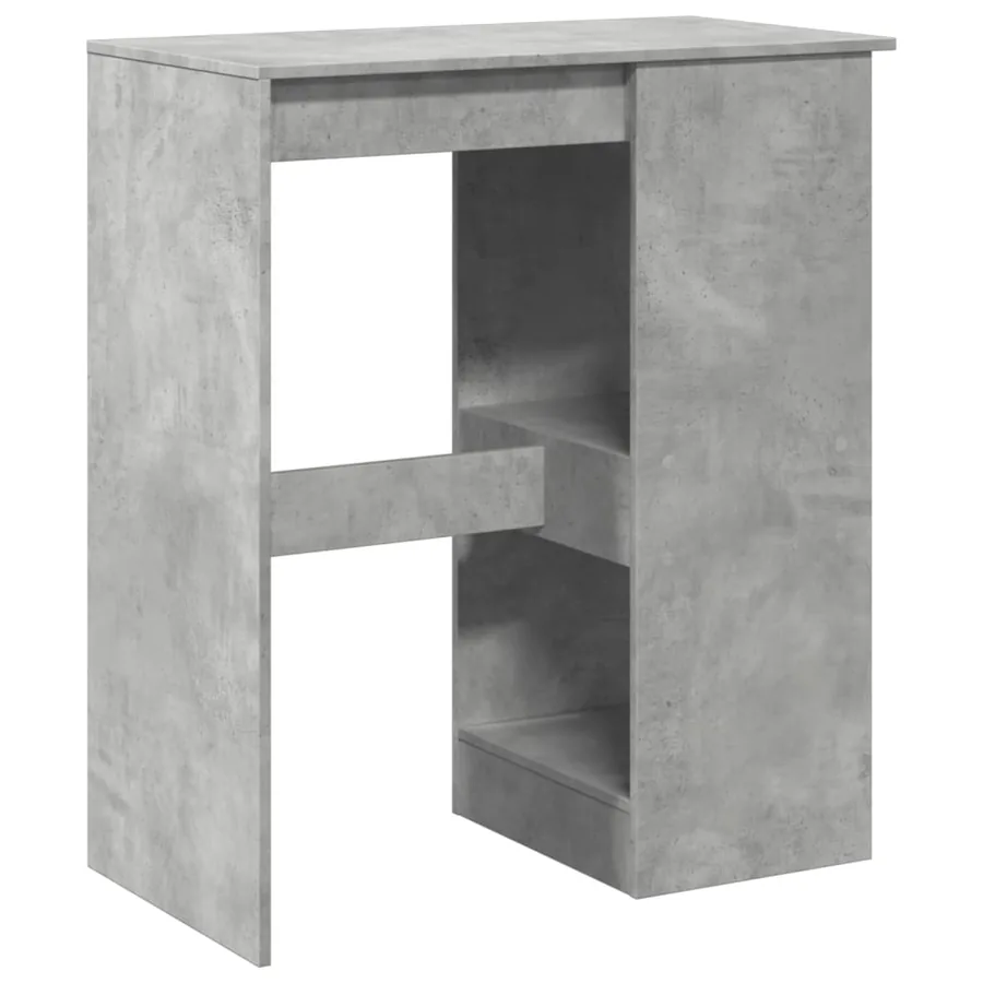 Table de bar avec étagères gris béton bois d'ingénierie - 6